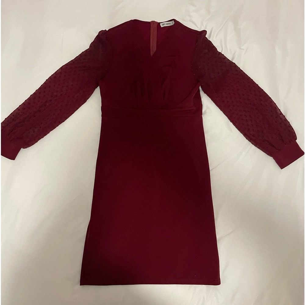 Grace Karin Dark Red Midi Dress